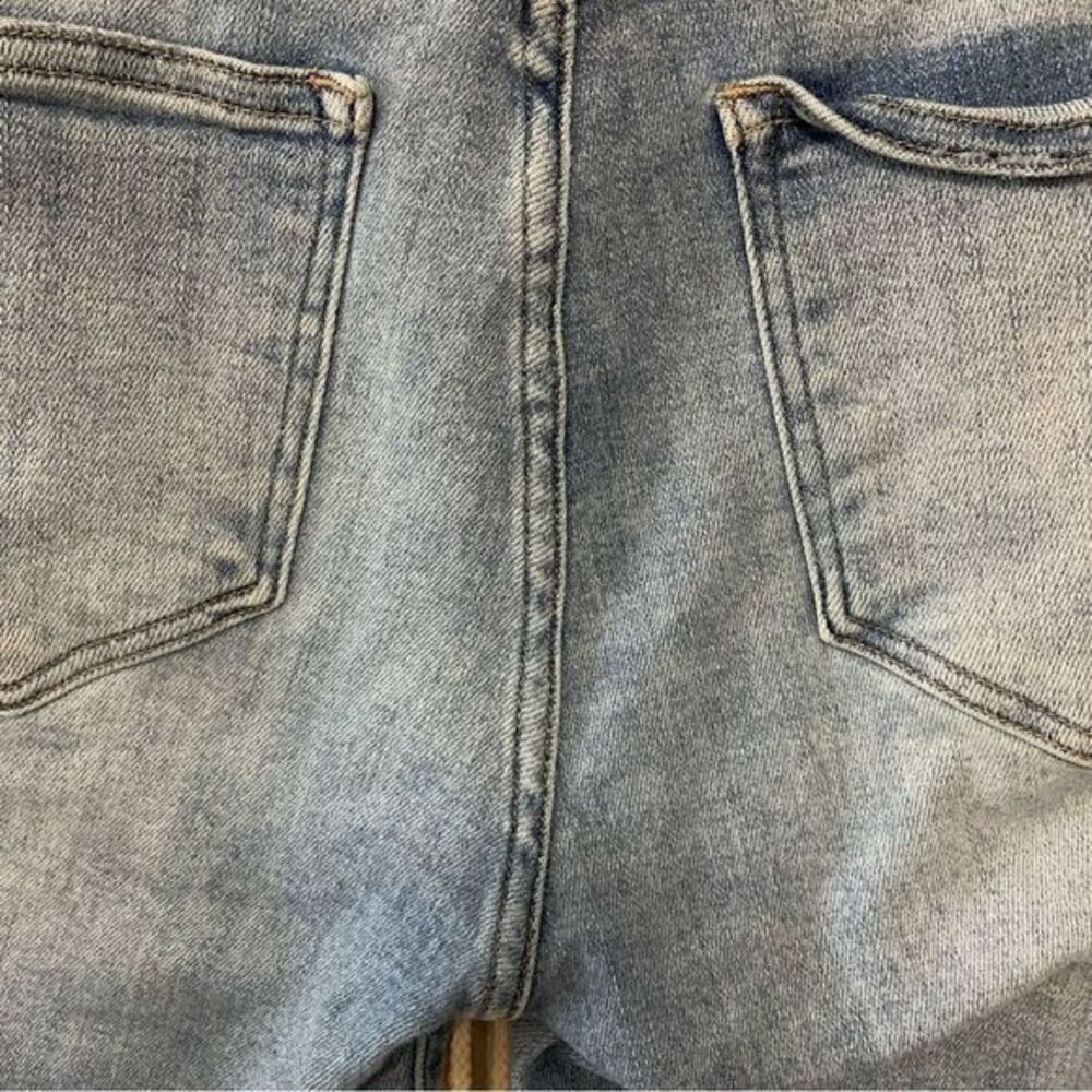 RISEN JEANS High Rise Distressed Raw Hem Straight Leg Jeans‎ Size 5 / 27 - Picture 8 of 16